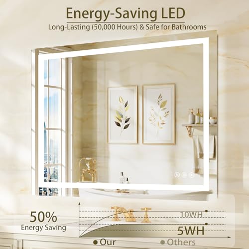 36"x48" LED Bathroom Mirror with Lights