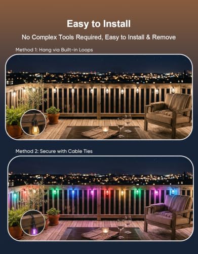 RGBW Outdoor String Lights 50ft (50FT)