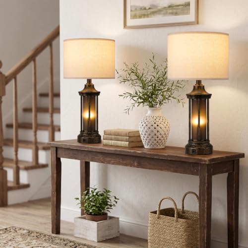 24" Farmhouse Table Lamps for Living Room