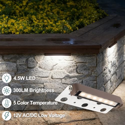 Low Voltage 7in LED Retaining Wall Lights (4 Count)