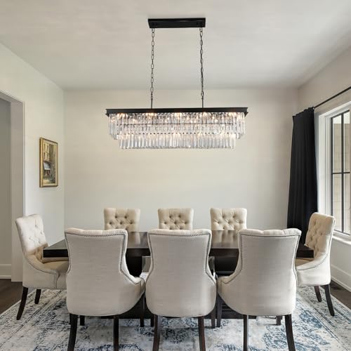 Black Crystal Chandeliers for Dining Room