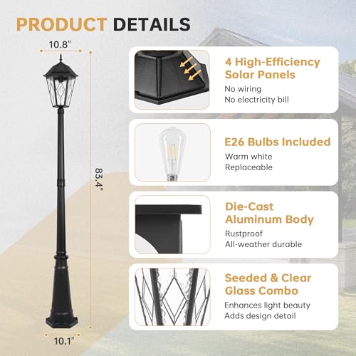 Outdoor Solar Lamp Post Light