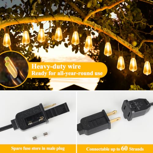 25FT Outdoor String Lights 13 Bulbs