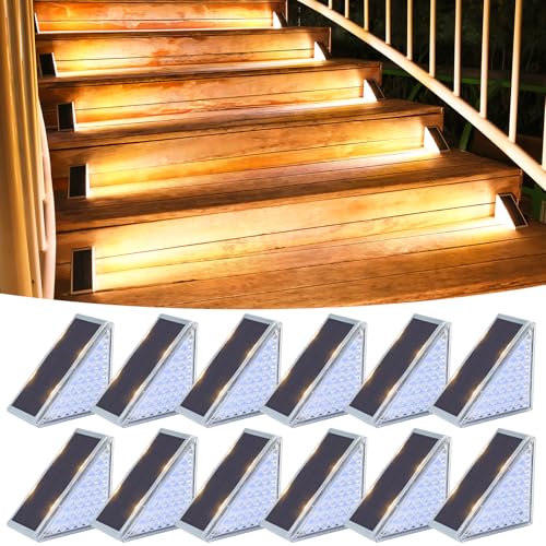 Solar Step Lights for Outside 12 Pack (12 Count)