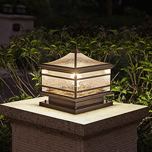 Vintage Copper Outdoor Pillar Light for Patio Garden Fence