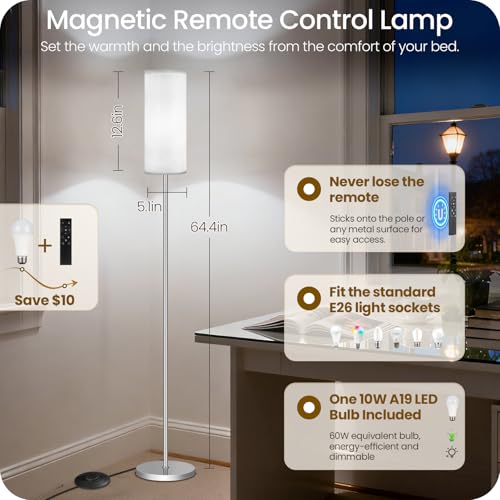Dimmable Floor Lamps for Living Room with Remote and Foot Switch