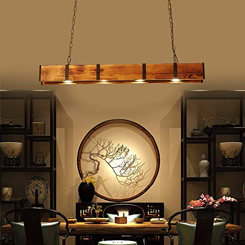 Wooden Farmhouse Lighting Rustic Chandelier Retro Pendant Lighting Industrial Vintage Chandelier Lighting Fixtures E26 Bulb Sockets Hanging Farmhouse Chandelier for Kitchen