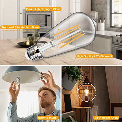 6 Pack Vintage LED Edsion Bulbs 100W Equivalent (6 Count)