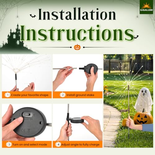 2 Pack Solar Firework Lights Outdoor (2 Count)