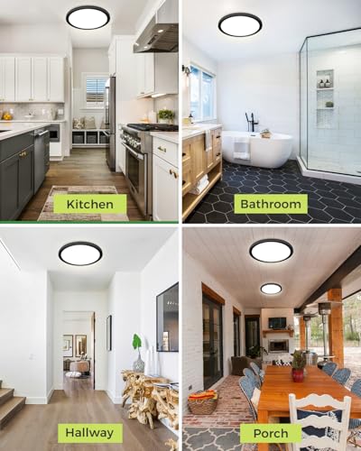 1PACK LED Flush Mount Ceiling Light Fixture Black