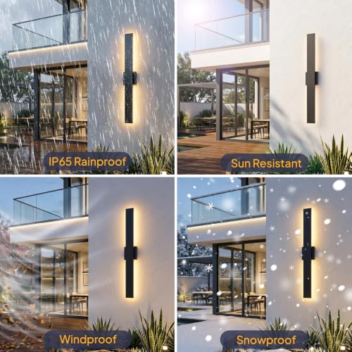 2 Pack 31.5in LED Outdoor Wall Lights (31.5in)