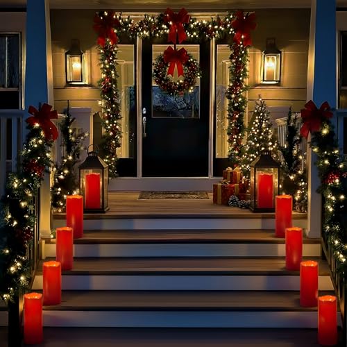 4"x10" Burgundy Flameless Candles (2 Count)