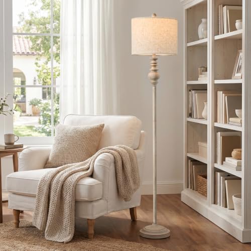 64.25" Farmhouse Floor Lamp with Remote (Vintage Gray)