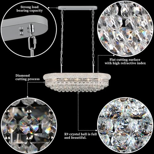 Chrome Crystal Chandeliers for Dining Room