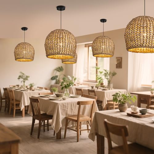 13.8" Rattan Pendant Light