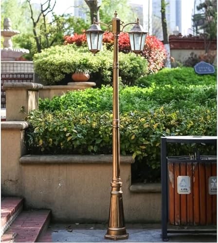 2 Light Outdoor Post Lights Glass Path Pillar Lamp Retro Courtyard Lamp Post Light for Backyard Garden Patio Driveway