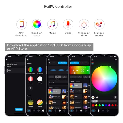 LED Deck Lights Kit Black Shell 50 pcs 1.22 Inch WiFi Smart Phone Control Low Voltage Recessed RGBW Deck Lamp Landscape In