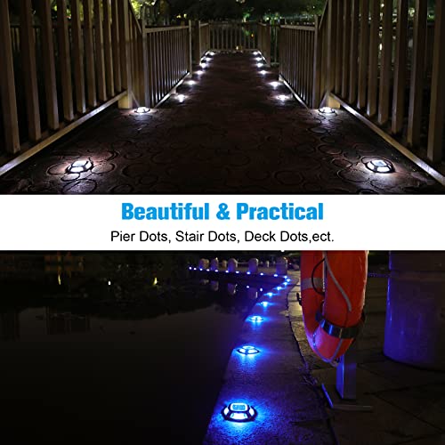 Solar Driveway Marker Lights Dock Marine Led Deck Outdoor 4 Pack (4 Count)