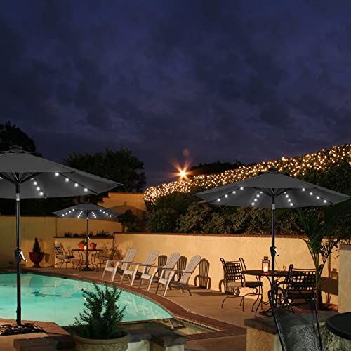9ft Patio Umbrella with Solar Lights