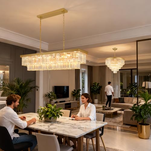 Gold Crystal Chandeliers for Dining Room
