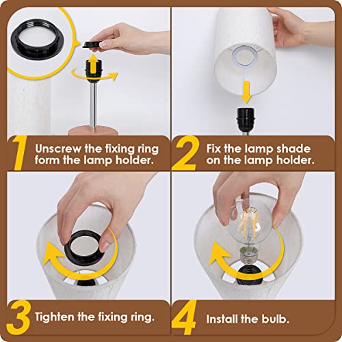 Bedside Lamp with USB A+C Charging Ports Set of Two