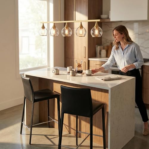 Gold Kitchen Island Linear Pendant Light