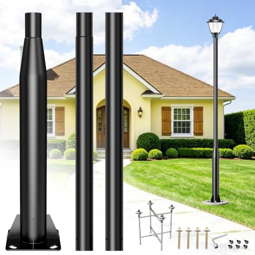 10Ft Street Light Pole Outdoor Adjustable Heavy Duty Metal Street Lamp Post