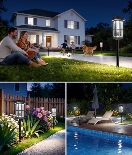 8 Pack Solar Pathway Lights Outdoor