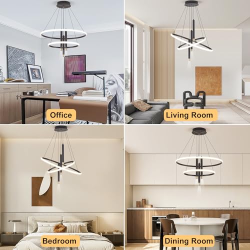 LED Black Modern Chandeliers