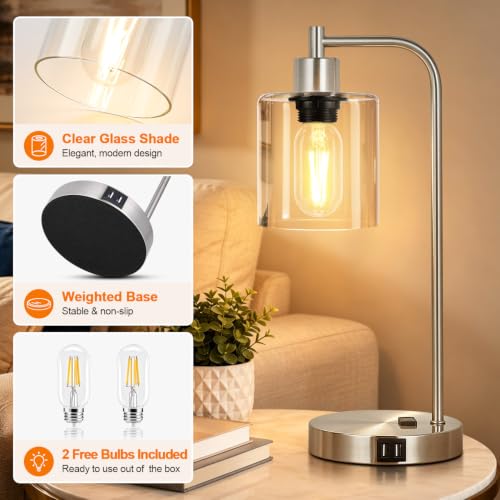 Industrial Touch Control Table Lamps Set of 2 (2 Count)