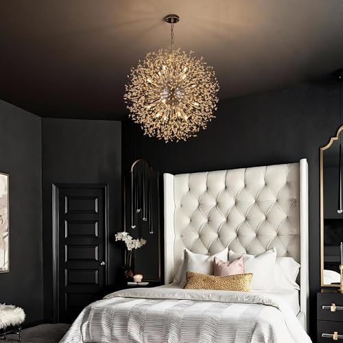 30" D Firework Crystal Chandelier for Dining Room