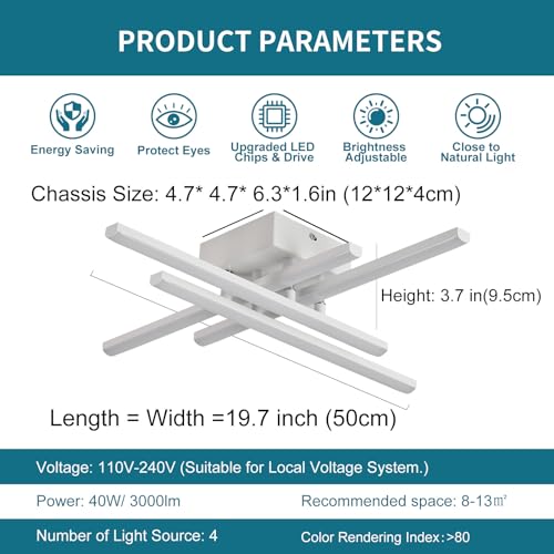 Modern Flush Mount LED Ceiling Light Fixture