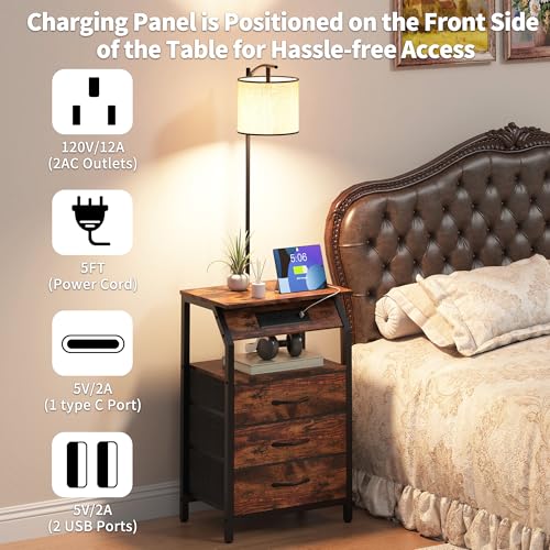 End Table with Floor Lamp Set of 2 (2 Count)