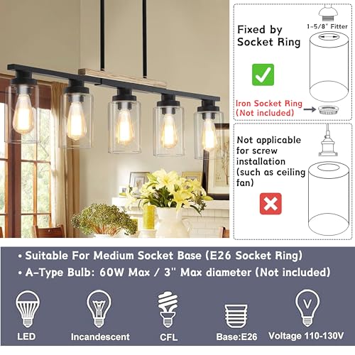 6Pcs Clear Glass Lamp Shade (6 Count)