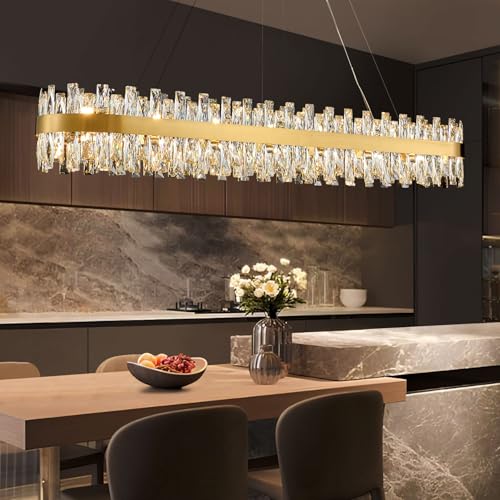 Modern Brass Gold Crystal Chandelier
