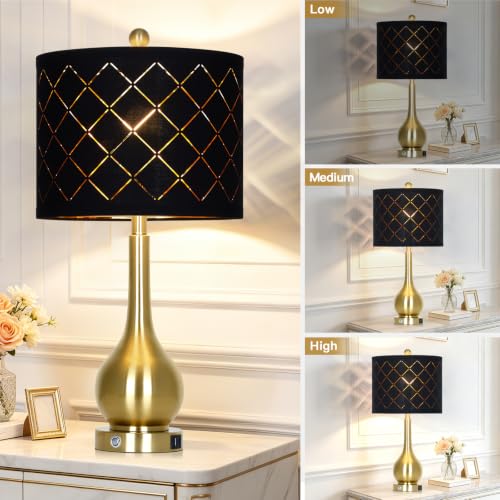 26" Gold Table Lamps Set of 2 for Bedroom Nightstand & Living Room (2 Count)