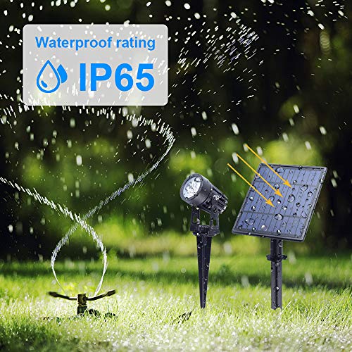 Metal Solar Spot Lights Outdoor with 9.8ft Cable Solar Powered Landscape Lighting Low Voltage IP65 Waterproof Auto On