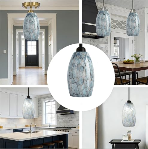 Glass Pendant Lamp Shade Replacement 7.64"H