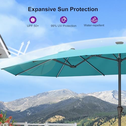 Patio Umbrella 14ft with Base Large Rectangle