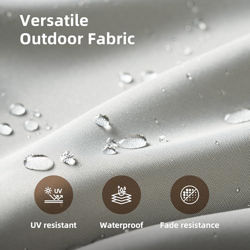 15 ft Large Patio Umbrella with Color Changing Lights