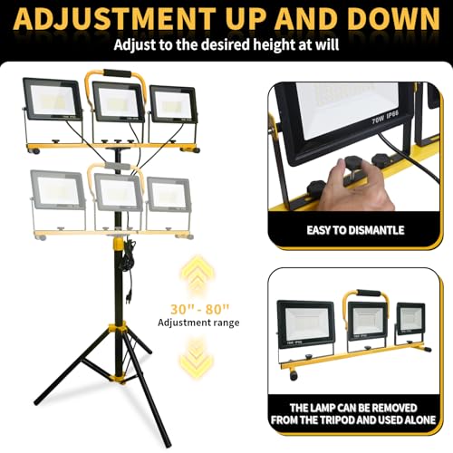21000 Lumen LED Work Light with Stand for Job Site Garage