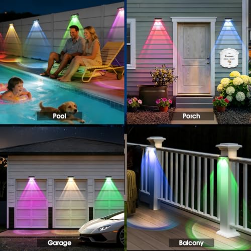 Solar Fence Lights Outdoor Waterproof LED
