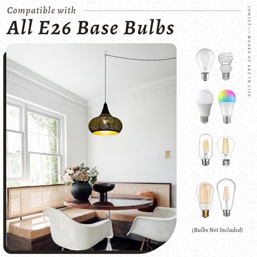 Corridor Black Pendant Lights Plug
