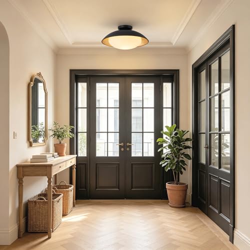 Milk Glass Flush Mount Ceiling Light