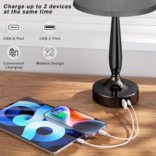 Touch Table Lamp for Bedroom Set (2 Count)