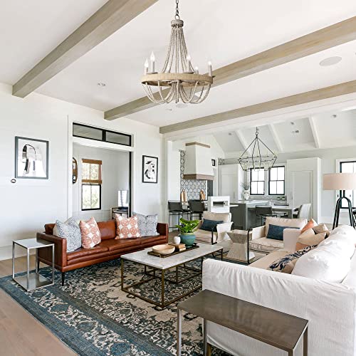 White Beaded Chandelier Bohemian Style