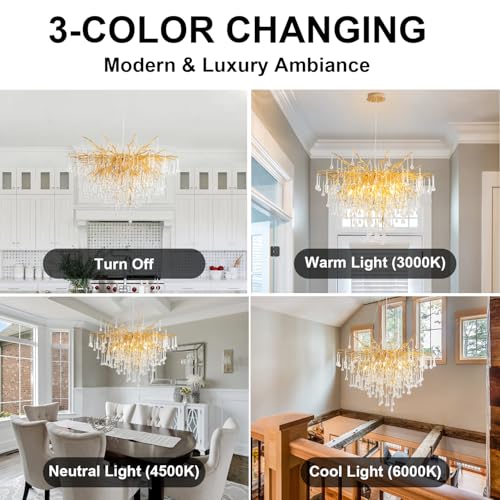 Gold Crystal Chandelier for Dining Room
