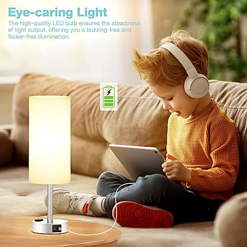 White Bedside Lamp for Bedroom
