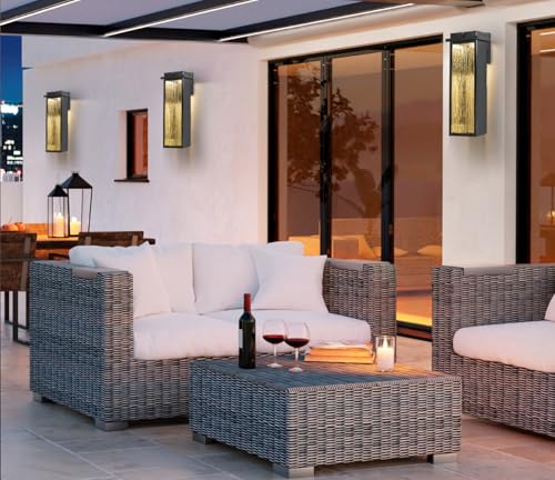 16" Black Dusk to Dawn LED Outdoor Wall Light 1 Pack