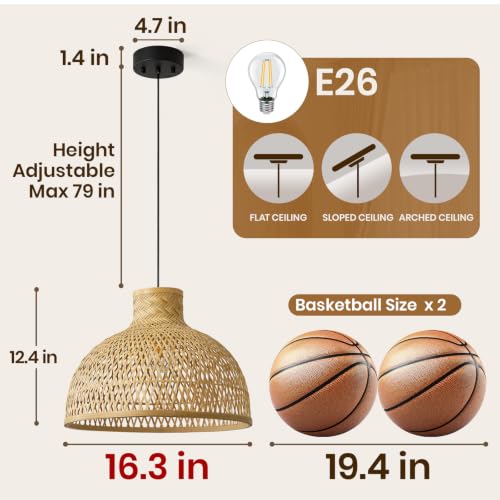 Natural Bamboo Pendant Light